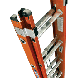 Werner Type 1A Fiberglass Extension Ladder - Flat D-Rung